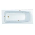 Гидромассажная акриловая ванна Jacob Delafon Patio E6810RU-01 SOFT GL,  150 х 70 см, каркас в подарок, белая, форсунки золото E6810RU-01 SOFT GL