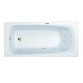Гидромассажная акриловая ванна Jacob Delafon Patio E6812RU-01 LINE GL, 170 х 70 см, каркас в подарок, белая, форсунки золото E6812RU-01 LINE GL