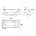 Гидромассажная акриловая ванна Jacob Delafon Patio E6812RU-01 LINE WH, 170 х 70 см, каркас в подарок, белая, форсунки белые E6812RU-01 LINE WH