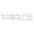 Гидромассажная акриловая ванна Jacob Delafon Sofa E60515RU-01 SOFT GL, 170 x 75 см, каркас в подарок, белая, форсунки золото E60515RU-01 SOFT GL