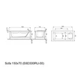 Гидромассажная акриловая ванна Jacob Delafon Sofa E6D300RU-00 SOFT BR, 150 x 70 см, белая, форсунки бронза E6D300RU-00 SOFT BR