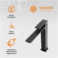 Orange Lutz M04-121b однозахватный смеситель для накладной раковины без донного клапана. Цвет: чёрный M04-121b