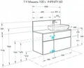 Тумба под раковину AQUATON Мишель 100 дуб рустикальный, фьорд, 1A244101MIX30 1A244101MIX30