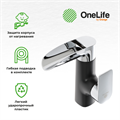 1Life (OneLife by Orage) P08-921b Полимерный смеситель для раковины черно-хромированный с поворотным изливом P08-921b - фото 6024 1Life (OneLife by Orage) P08-921b Полимерный смеситель для раковины черно-хромированный с поворотным изливом P08-921b - фото 6024