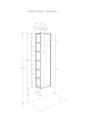 Шкаф - колонна AQUATON Сканди с зеркалом белый 1A253403SD010 1A253403SD010