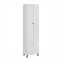 Шкаф - колонна AQUATON Симпл двустворчатая с бельевой корзиной белый 1A137403SL010 1A137403SL010