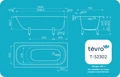 TEVRO Ванна стальная 150х75х40 см. с опорной подставкой, без ранта, белый лотос, форма Тонда, ВИЗ Т-52302