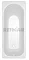 REIMAR Ванна стальная 170x70x40 cм. с опорной подставкой, без ранта, белая орхидея, форма Аула, ВИЗ R-76801