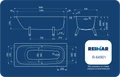REIMAR Ванна стальная 160x70x40 cм. с опорной подставкой, без ранта, белая орхидея, ВИЗ R-66901