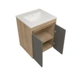 Фасад для тумбы в ванную 50 см Watersense цвет графит. W00964