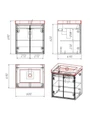 Тумба для ванной 60 см Watersense Carol Black без фасада белая с черной окантовкой W01964