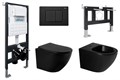 Комплект ABBER унитаз AC1100MB черный матовый с инсталляцией AC0105 и кнопкой AC0120MB, биде AC1150MB с инсталляцией AC0101P 7599 - фото 61140