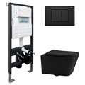 Комплект подвесной унитаз ABBER Rechteck AC1201MB черный матовый с инсталляцией AC0105 и кнопкой AC0120MB черный матовый 7694 - фото 61363