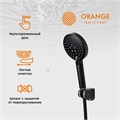 Orange Aristo M19-300b цвет черный:
1) Смеситель для ванны/душа;
2) Ручной душ 110 мм, 3 режима;
3) Шланг в металлической оплётке 1500 см;
4) Держатель настенный с 6 углами наклона. M19-300b