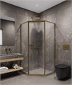 Timo Душевой угол TTSS-100/17C-8R, раздвиж 1000*1000*2000, проф мат золото, стекло проз 8 мм T34R