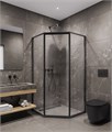 Timo Душевой угол TTSS-100/03C-8R, раздвиж 1000*1000*2000, проф черный, стекло проз 8 мм T35R