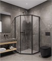 Timo Душевой угол TTSS-100/03C-8R, раздвиж 1000*1000*2000, проф черный, стекло проз 8 мм T35R