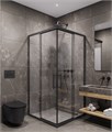 Timo Душевой угол TKSS-100/03C-8, раздвиж 1000*1000*2000, проф черный, стекло проз 8 мм T41