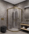 Timo Душевой угол TPSS-90/17C-8, раздвиж 900*900*2000, проф мат золото, стекло проз 8 мм T44