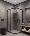 Timo Душевой угол TPSS-100/03C-8, раздвиж 1000*1000*2000, проф черный, стекло проз T47