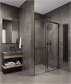 Timo Душевая дверь TDSS-150/03C-8L, раздвиж 1500*2000, проф черный, стекло проз 8 мм T59L
