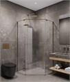 Timo Душевой угол TTSSP-90/17C-8, распаш 900*900*2000, проф мат золото, стекло проз 8 мм T68