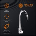 Orange Steel M99-005ni однозахватный смеситель для кухни с высоким поворотным изливом. Цвет: сталь M99-005ni