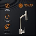 Orange Steel M99-009ni однозахватный смеситель для кухни с поворотным изливом и подвижным аэратором, позволяющим менять направление струи. 
Цвет: сталь M99-009ni