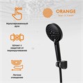 Orange Karl M05-311b, set 3 in 1 черный матовый:
1) Смеситель для умывальника;
2) Смеситель для ванны/душа;
3) Душевой набор: 3-режимный ручной душ 110 мм с силиконовыми наконечниками, шланг 1500 мм, держатель M05-311b