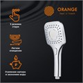 Orange OS073 Душевой гарнитур: 3-режимный ручной душ 110 мм с силиконовыми наконечниками и кнопочным переключением, штанга 900 мм с возможностью установки в старые отверстия (VARIO), растягивающийся шланг 1500-1800 мм,быстросъемная мыльница OS073