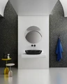 Раковина накладная прозрачная ABBER Kristall AT2801Onyx черная AT2801Onyx