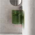 Раковина подвесная прозрачная угловая ABBER Kristall AT2705Emerald зеленая AT2705Emerald - фото 74133