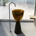 Раковина отдельностоящая прозрачная ABBER Kristall AT2703Black-Vesuvian черный/оливковый AT2703Black-Vesuvian