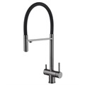Смеситель ABBER Wasser Kreis AF81141NG для кухни с подключением фильтра и выдвижной лейкой, никель AF81141NG - фото 75192