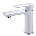Смеситель ABBER Weiss Insel AF8010W для раковины, белый-хром AF8010W - фото 75940