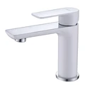 Смеситель ABBER Weiss Insel AF8010W для раковины, белый-хром AF8010W