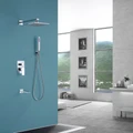 Душевая система ABBER Weiss Insel AF8017W скрытого монтажа с изливом, белый-хром, Создайте свой роскошный душ с душевой системой ABBER Weiss Insel AF8017W AF8017W
