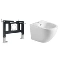 Комплект ABBER биде подвесное Bequem AC1150 белое с инсталляцией AC0101P AC1150-AC0101P