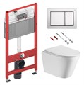 Комплект унитаз ABBER Bequem AC1102 с инсталляцией TECE 9400406 и клавишей 9240702 хром матовый AC1102+9400406+9240702 - фото 76968