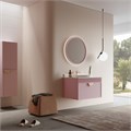 Тумба с раковиной ORKA Molino 80 подвесная, розовый матовый, 2 ручки в комплекте золото и хром 5004612