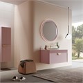 Тумба с раковиной ORKA Molino 100 подвесная, розовый матовый, 2 ручки в комплекте золото и хром 5004613