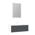 Тумба с раковиной ORKA Cube 120 подвесная, антрацит матовый 3000381