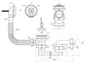 ANI Сифон  для ванны с выпуском  и переливом 1 1/2" плоский ANI PLAST E050