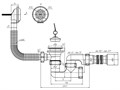 ANI Сифон для ванны 1 1/2" регулируемый с выпуском и переливом, с переходной трубой 40х50мм., ANI PL E255