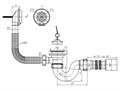 ANI Сифон для ванны 1 1/2" с выпуском и переливом, с гибкой трубой 40*50мм.,ANI PLAST E155