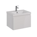 Тумба Lemark VEON MINI 60 см под 1 раковину, подвесная,1 ящик, цвет корпуса, фасада: Белый глянец LM02VM60T - фото 79338