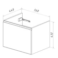 Тумба Lemark VEON MINI 60 см под 1 раковину, подвесная,1 ящик, цвет корпуса, фасада: Белый глянец LM02VM60T