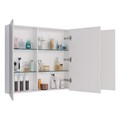 Шкаф зеркальный Lemark UNIVERSAL 90х80 см 3-х дверный, цвет корпуса: Белый глянец LM90ZS-U
