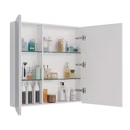 Шкаф зеркальный Lemark UNIVERSAL 80х80 см 2-х дверный, цвет корпуса: Белый глянец LM80ZS-U