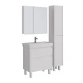 Шкаф зеркальный Lemark UNIVERSAL 80х80 см 2-х дверный, цвет корпуса: Белый глянец LM80ZS-U